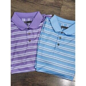 Pebble Beach Men's Dry-Luxe Performance Golf Polo Shirts Large Set Of 2 Tops